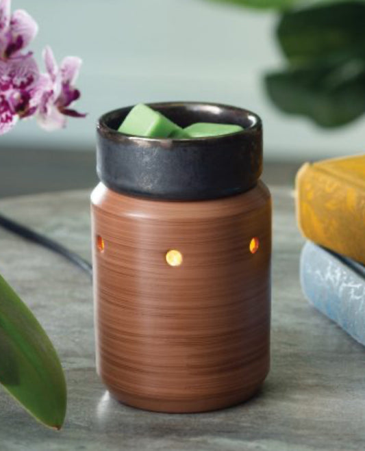 Wax Melt Warmer: Pewter Walnut (Midsize Illumination)