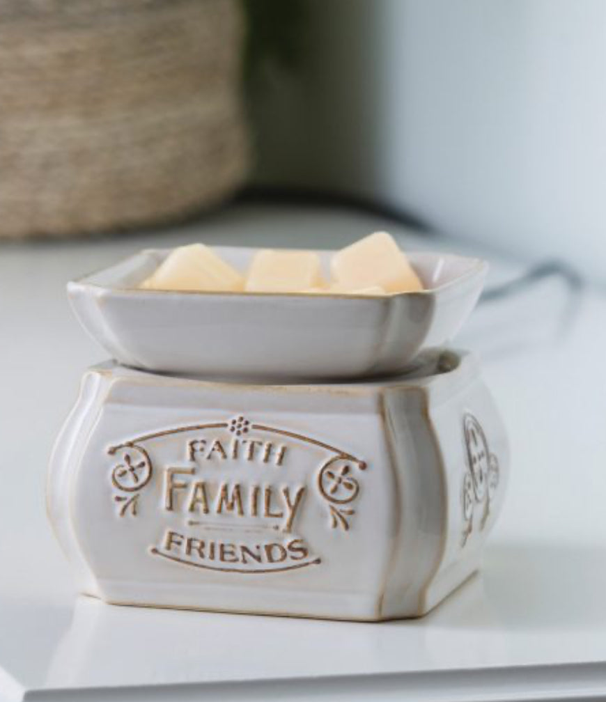 Wax melt warmer: Faith Family Friends 2-in-1